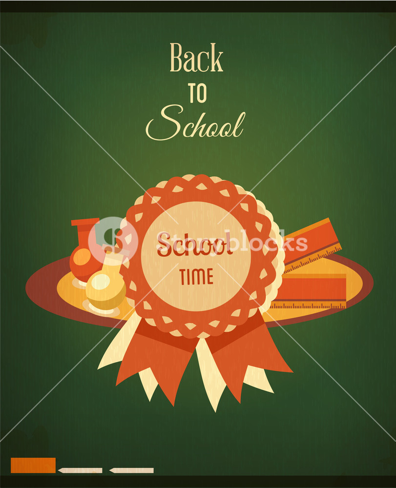 811x1000 Education Vector Illustration With School Badge