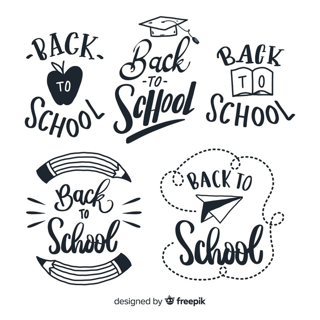 626x626 Hand Drawn Back To School Badge Collection Vector Free Download