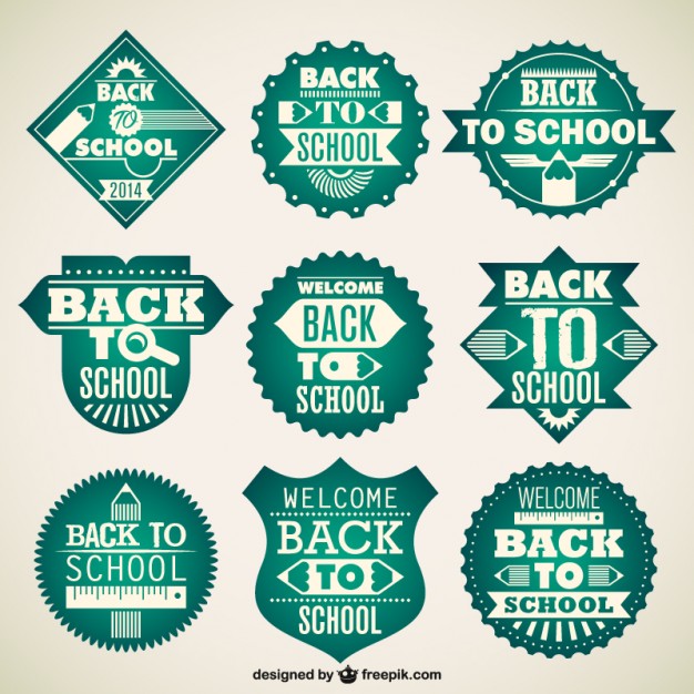 626x626 Back To School Green Badges Vector Free Download