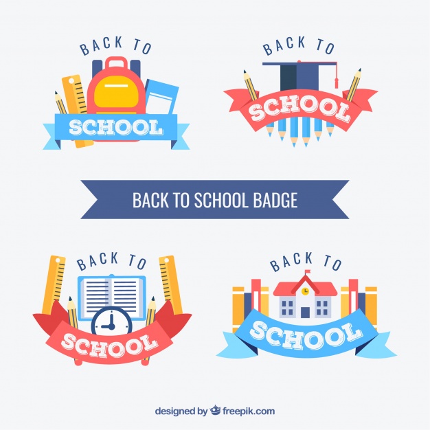 626x626 Collection Of Back To School Badges Vector Free Download