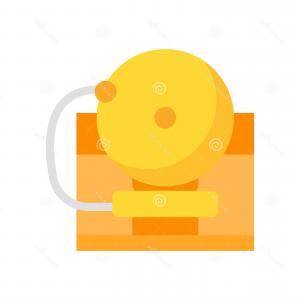 300x300 School Bell Icon Vector Sign Symbol Isolated White Backgr School