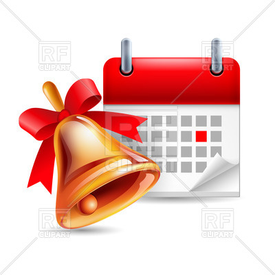 400x400 School Bell And Calendar With Marked Day