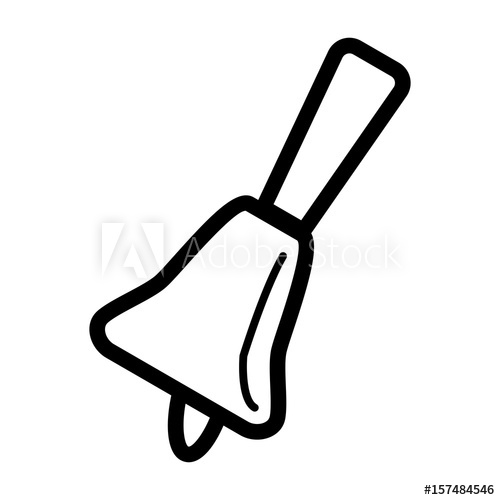 500x500 School Bell Vector Icon Black And White Illustration Of School