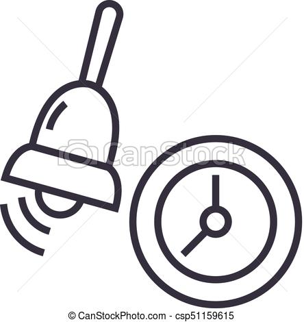 444x470 Alarm,school Bell Vector Line Icon, Sign, Illustration