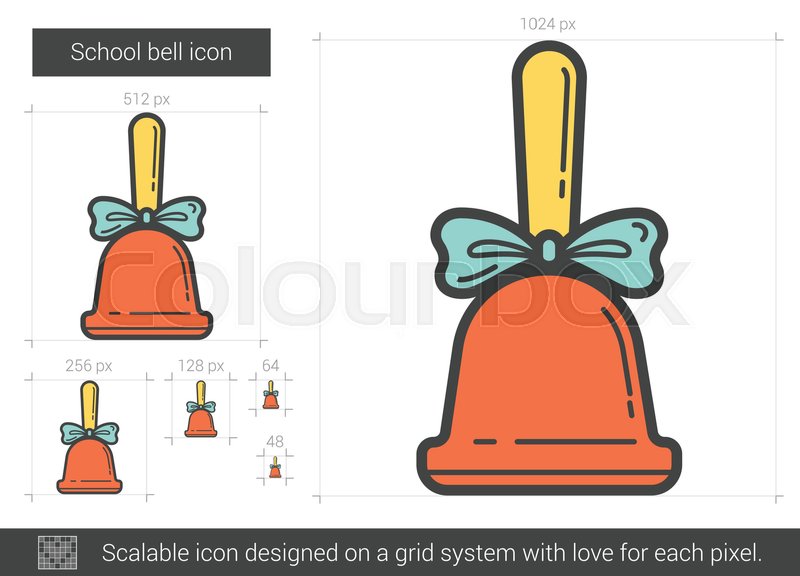 800x576 School Bell Vector Line Icon Isolated Stock Vector Colourbox