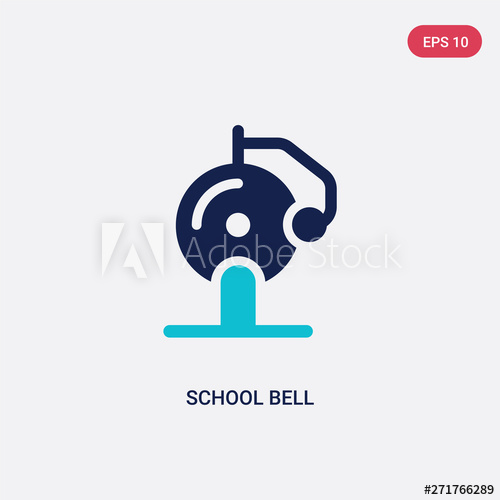 500x500 Two Color School Bell Vector Icon From Education Concept