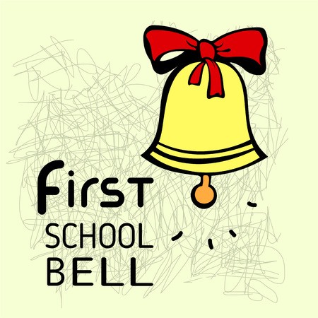 450x450 First Bell School Background With Ringing School Bell Vector