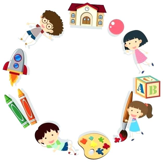 626x620 School Border Template With Kids And Supplies Premium Vector Paper