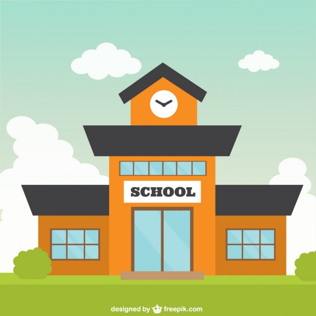 626x626 School Building Vector Free Download