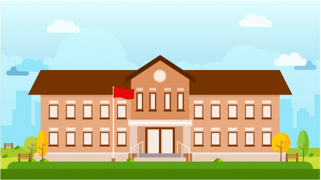 626x352 School Building Vector Landscape Vector Premium Download