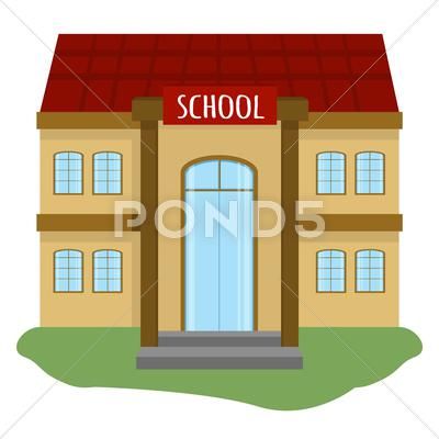 400x400 Vector Building School Building Vector Illustration Stock