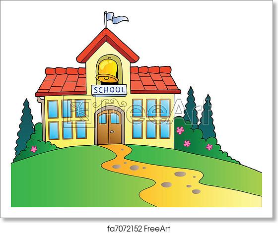 560x470 Free Art Print Of Big School Building Big School Building