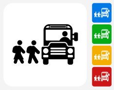 235x185 School Bus Icon Flat Graphic Design Vector Art Illustration Cool
