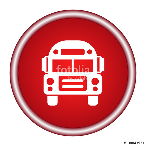 500x500 School Bus Icon Vector, Solid Illustration, Pictogram Isolated