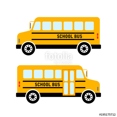 500x500 School Bus Vector Icon On White Background Stock Image