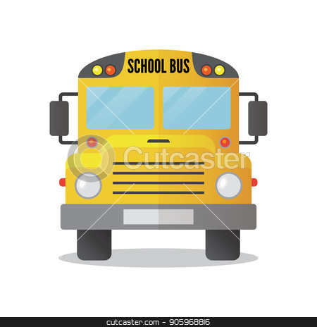 450x464 Yellow School Bus Icon Isolated On White Background Stock Vector