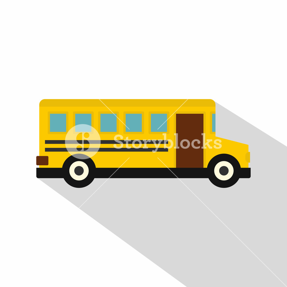 1000x1000 School Bus Icon Flat Illustration Of School Bus Vector Icon