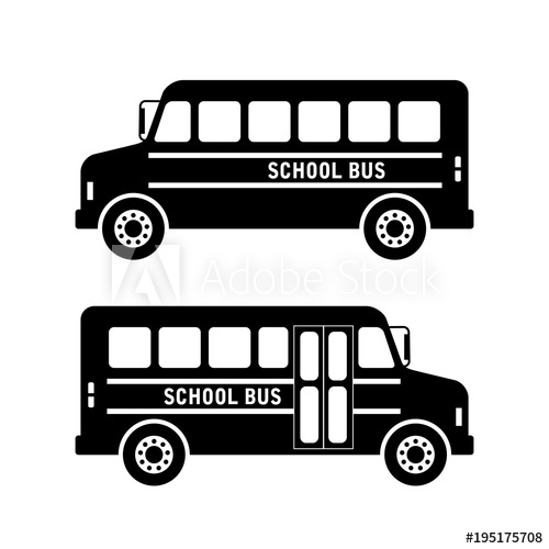 500x500 School Bus Vector Icon On White Background