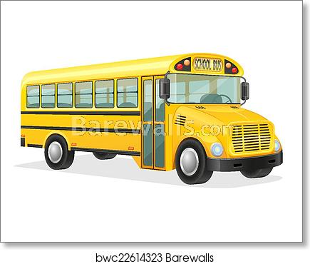 435x370 School Bus Vector Illustration, Art Print Barewalls Posters