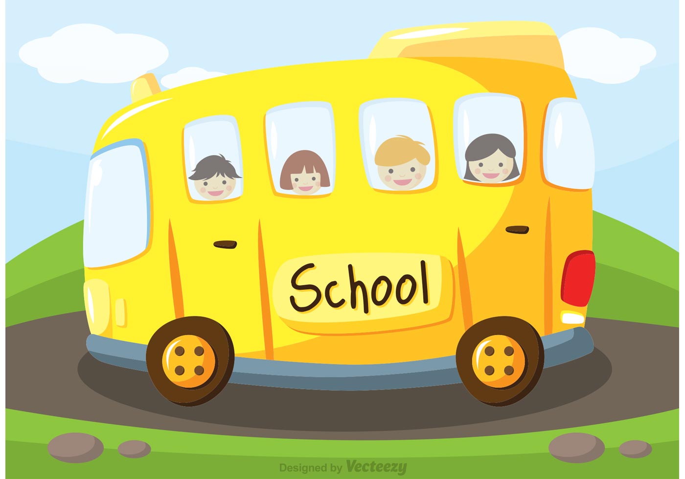 School Bus Free Vector Art 1400x980 School Bus Free Vector Art