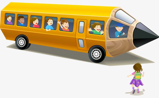 Yellow School Bus Pencil Vector Material, School Vector, Bus 650x400 Yellow School Bus Pencil Vector Material, School Vector, Bus