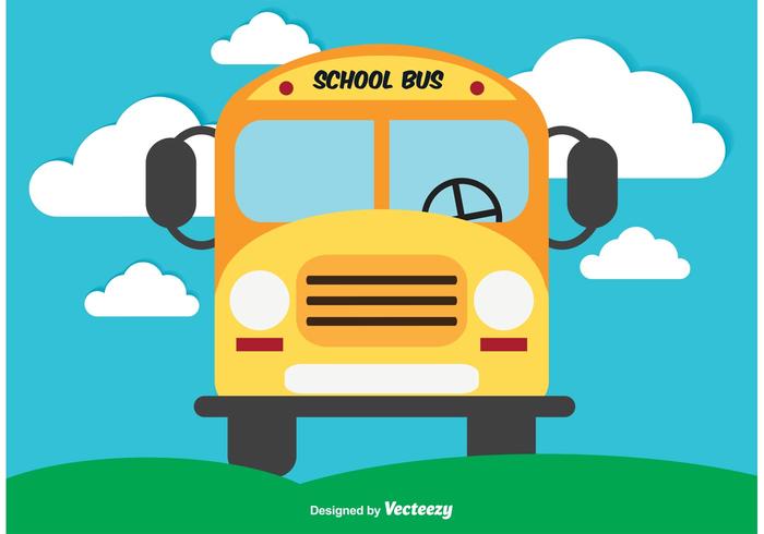 Cute School Bus Vector Illustration 700x490 Cute School Bus Vector Illustration