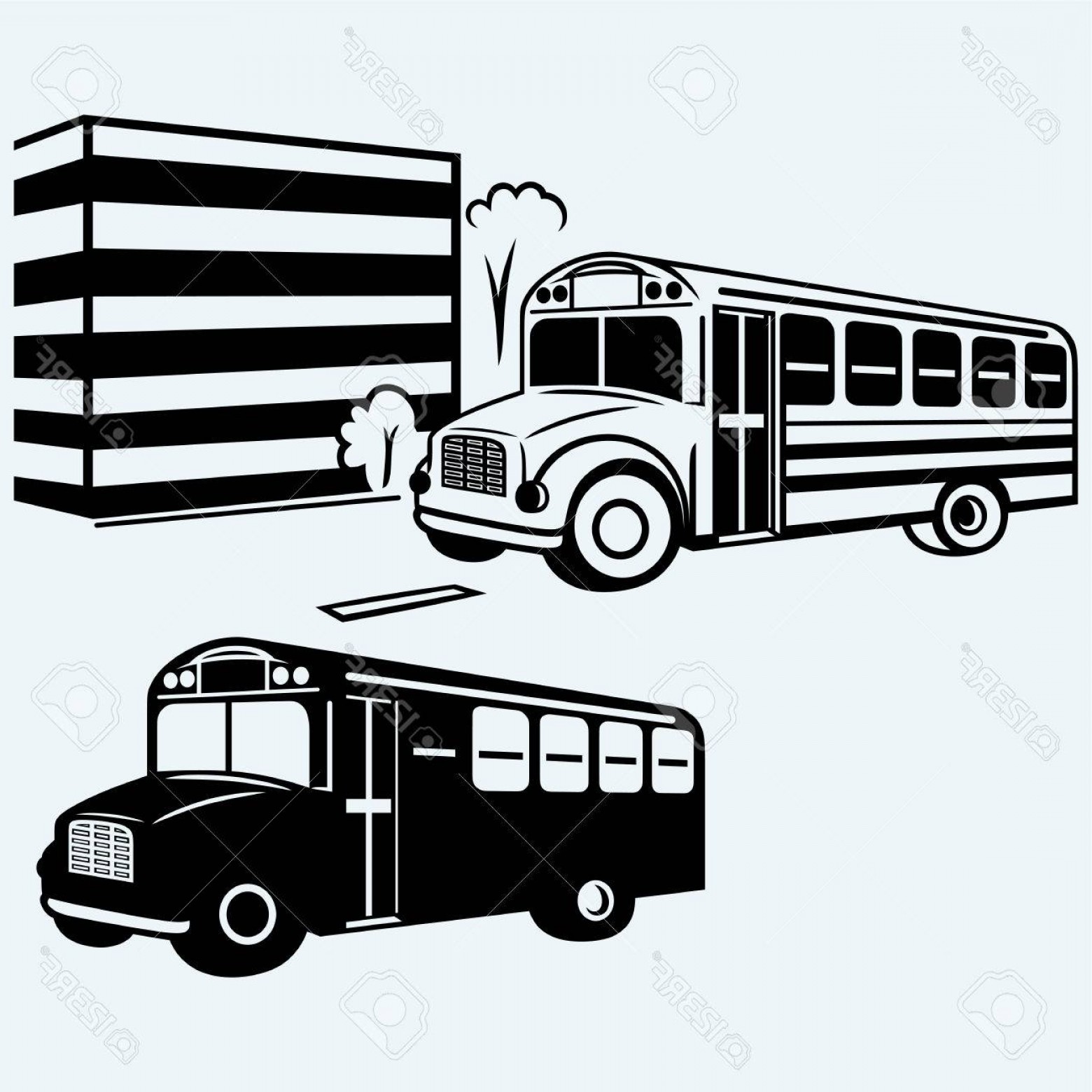 1560x1560 Photostock Vector School Bus Driving Along Street Isolated On Blue