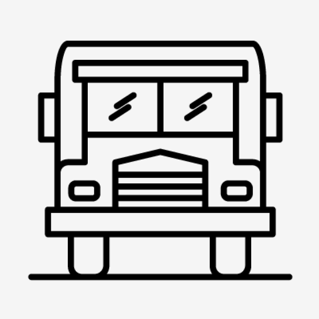 640x640 School Bus Line Black Icon, School Bus, Bus, School Png And Vector