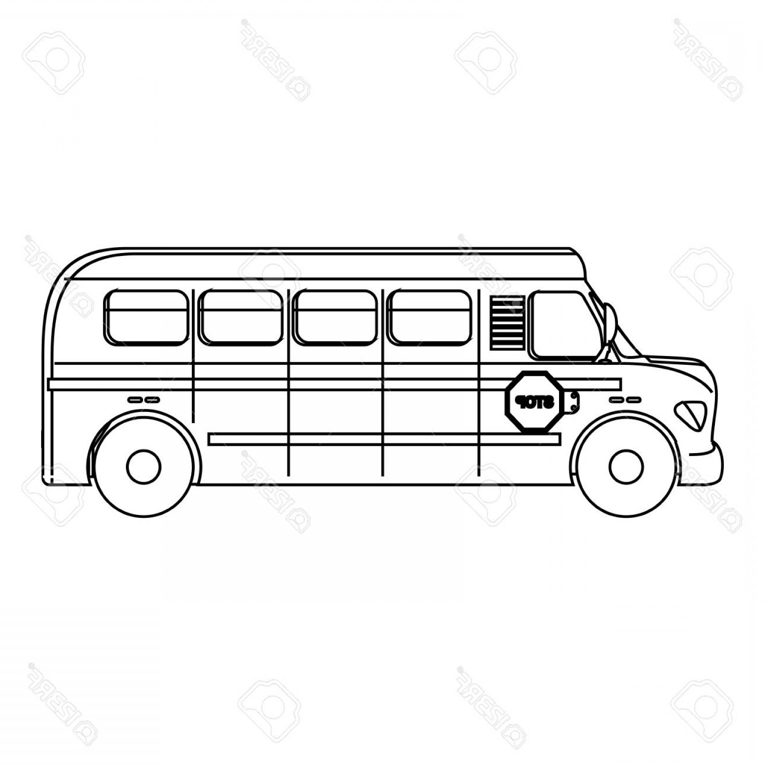 1560x1560 School Bus Vector Illustration Hoodamath