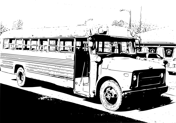 600x420 School Bus Black And White Old School Bus Clip Art