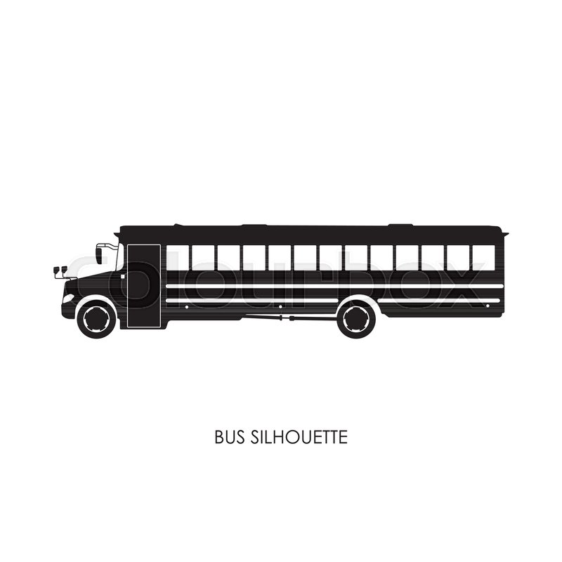 800x800 School Bus Black Silhouette On A White Stock Vector Colourbox