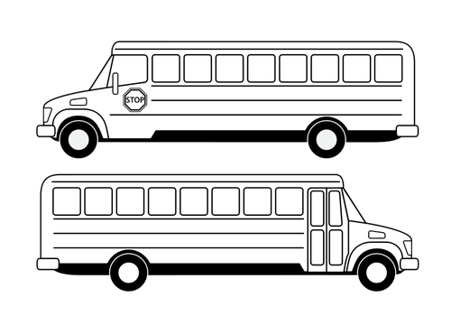 500x350 School Bus Vector Drawing