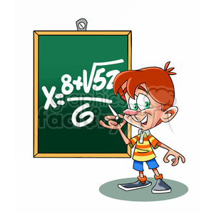 300x300 Vector Cartoon Child In Math Class School Clipart Royalty Free