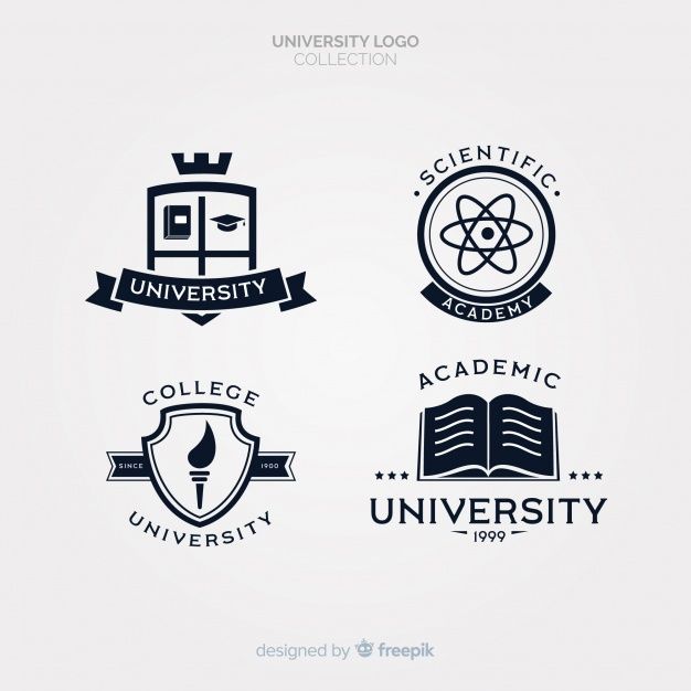 626x626 Pack Of Flat University Logos Free Vector Logo University Logo