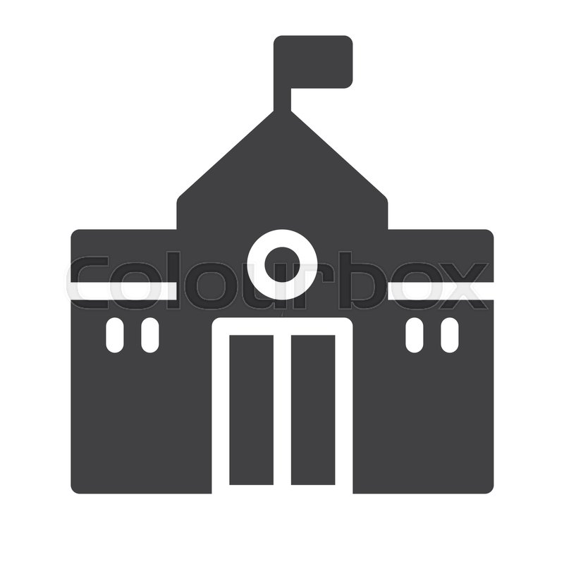 800x800 High School Icon Vector, Filled Flat Stock Vector Colourbox