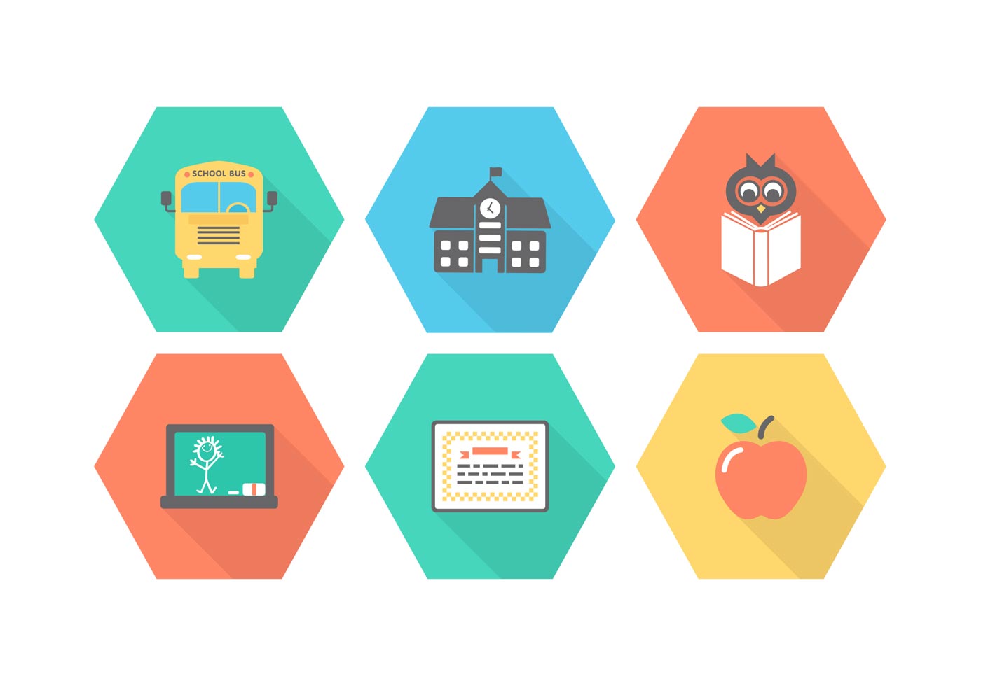 1400x980 School Vector Icons