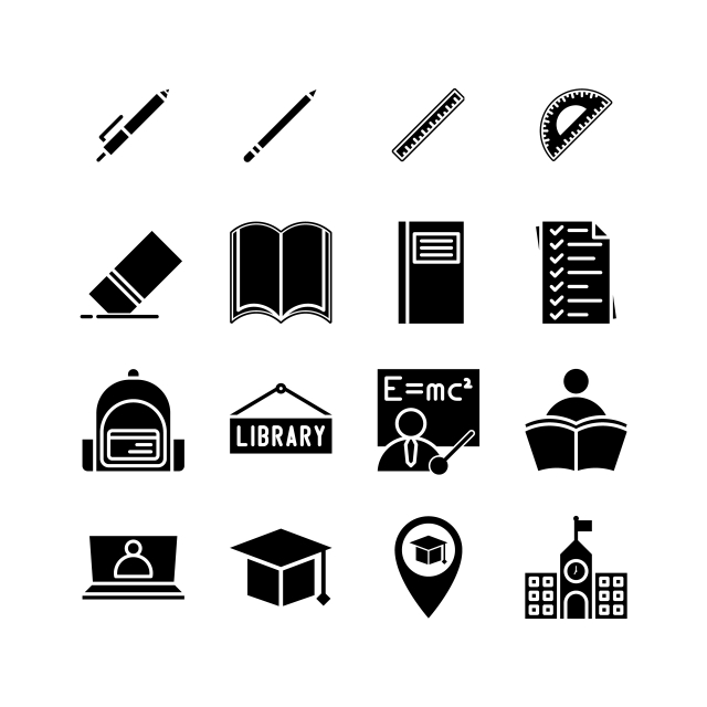 640x640 Set Of School Icon Education Vector For Element Design Isolated