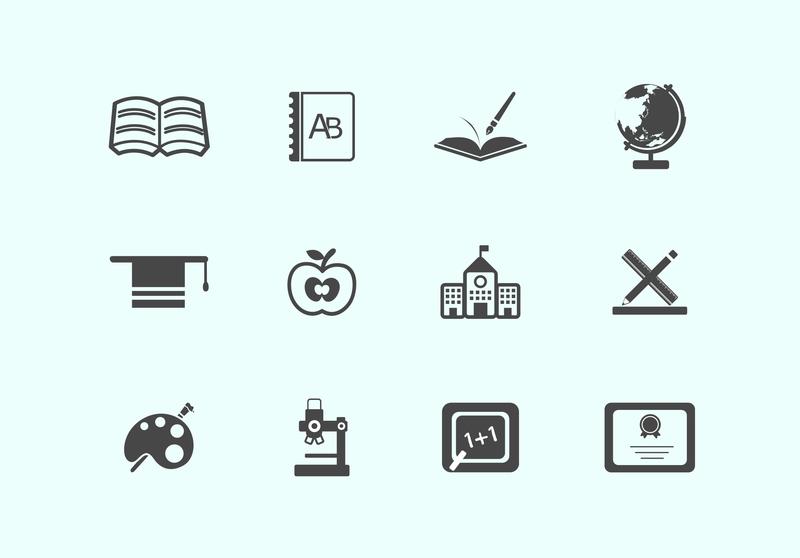800x558 Simple School Vector Icons Pack