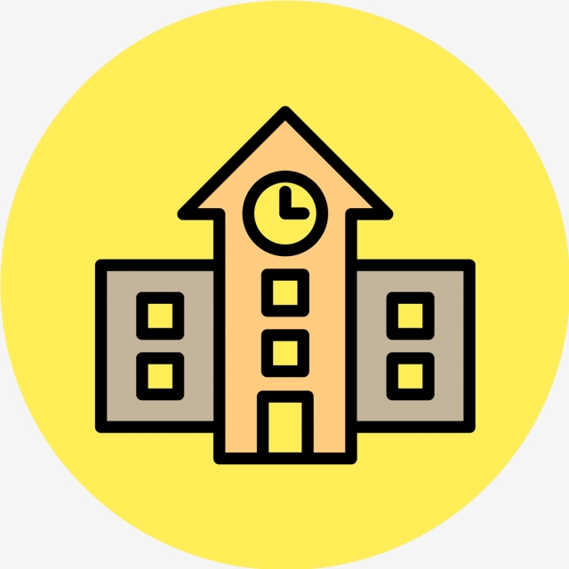640x640 Vector School Icon, School Icon, Building, Education Building Png