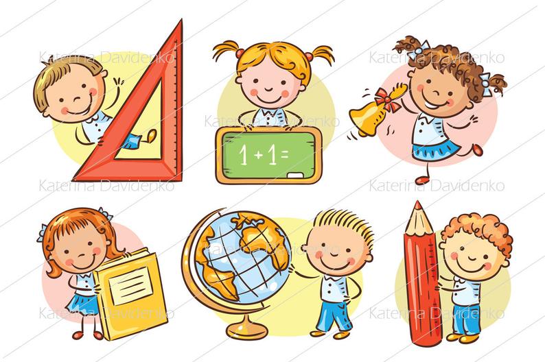 Set Of Cartoon School Kids Vector Clipart Kids Illustrations Etsy 794x528 Set Of Cartoon School Kids Vector Clipart Kids Illustrations Etsy