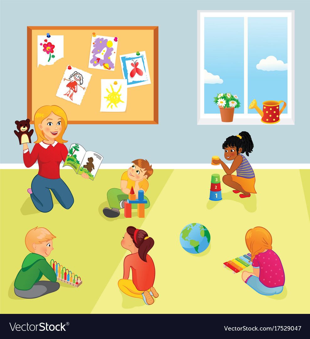 Elementary School Class Teacher And Kids Vector Image Rejimi 989x1080 Elementary School Class Teacher And Kids Vector Image Rejimi