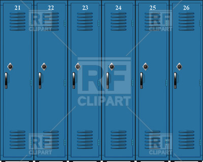 400x319 Row Of Blue Closed School Lockers Vector Image Of Objects