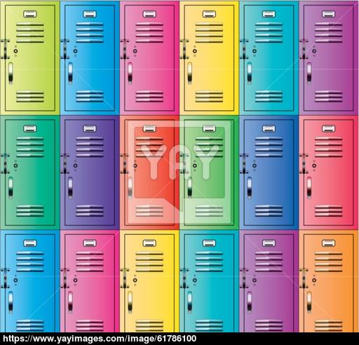 512x492 Vector Colorful Metal School Lockers Vector