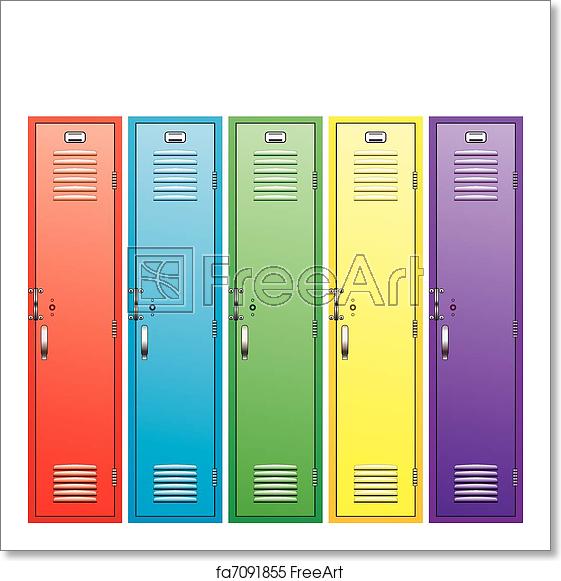 561x581 Free Art Print Of Colorful School Lockers Vector Set Of Colorful