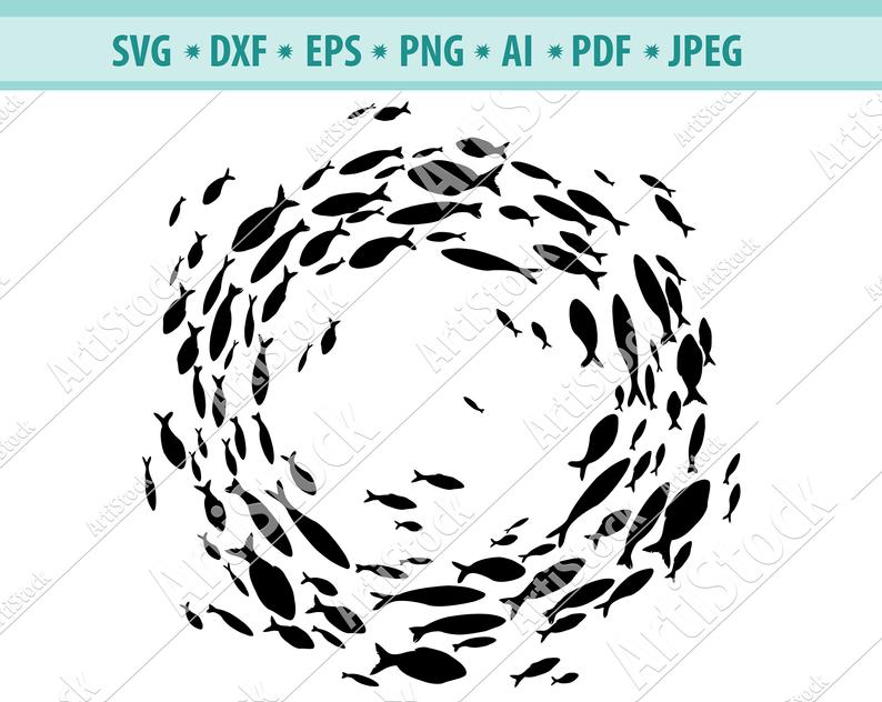 School Of Fish Group Of Fishes Vector Fish Logo Black Etsy 794x632 School Of Fish Group Of Fishes Vector Fish Logo Black Etsy