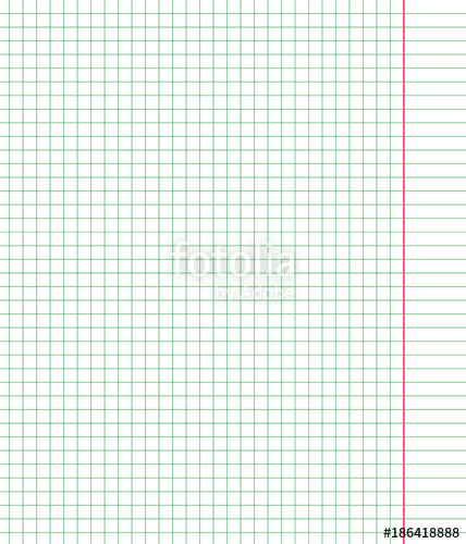 428x500 Green Square Notebook Sheet School Paper With Pink Vertical Line