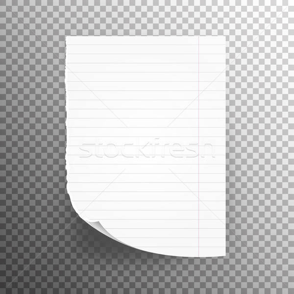 600x600 Notebook Paper With Torn Edge Vector Illustration School Sheet