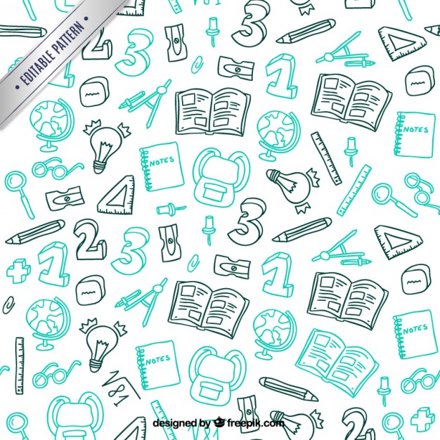 626x626 Hand Drawn School Material Pattern Vector Premium Download