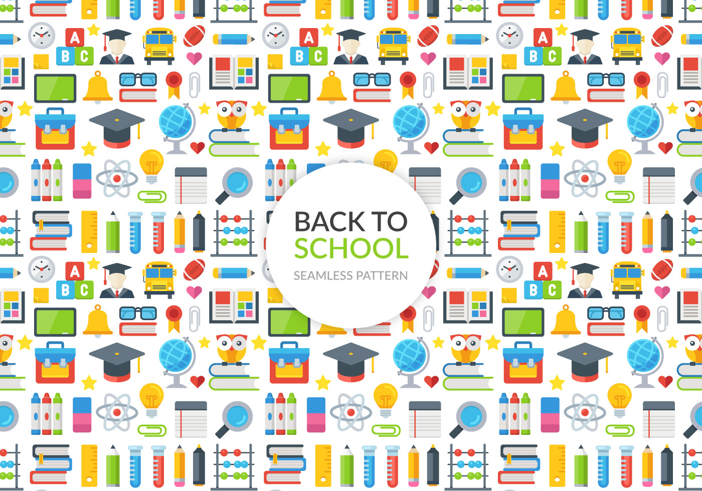 1400x980 Back To School Vector Seamless Pattern
