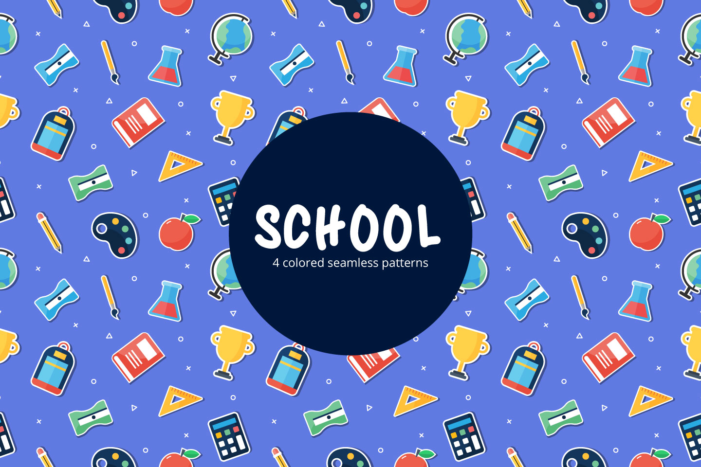 1440x960 School Vector Free Seamless Pattern